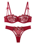 Sajiero Non Padded Bra Set - Blush Veil - Maroon