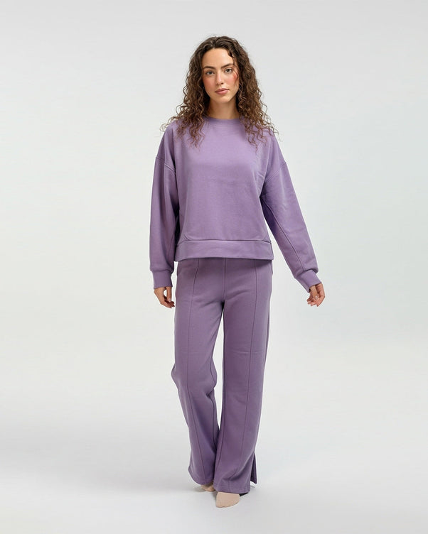 Sajiero Fleece Tracksuit -Warm Set - Purple