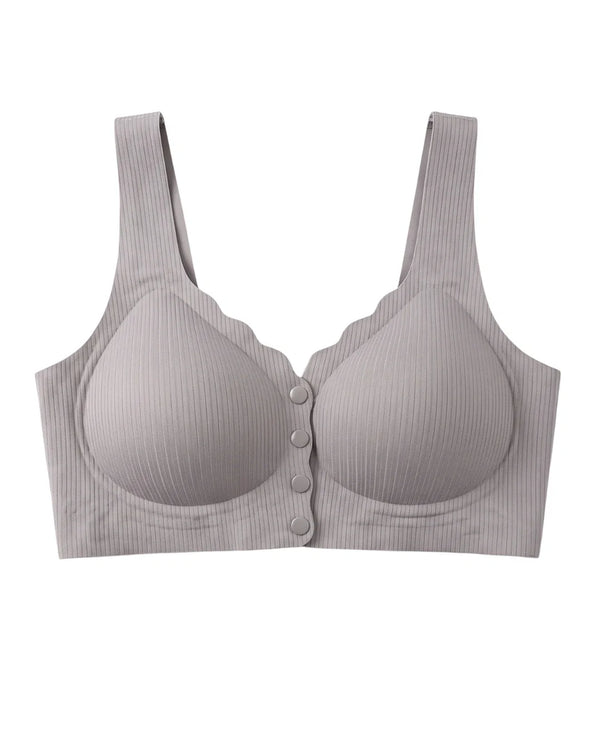 Sajiero Front-Button Bra - Zova - Brown