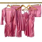 Sajiero Royal Bridal Silk 5pcs Nightgown set