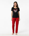 Sajiero Cotton PJ Set - Red Chic