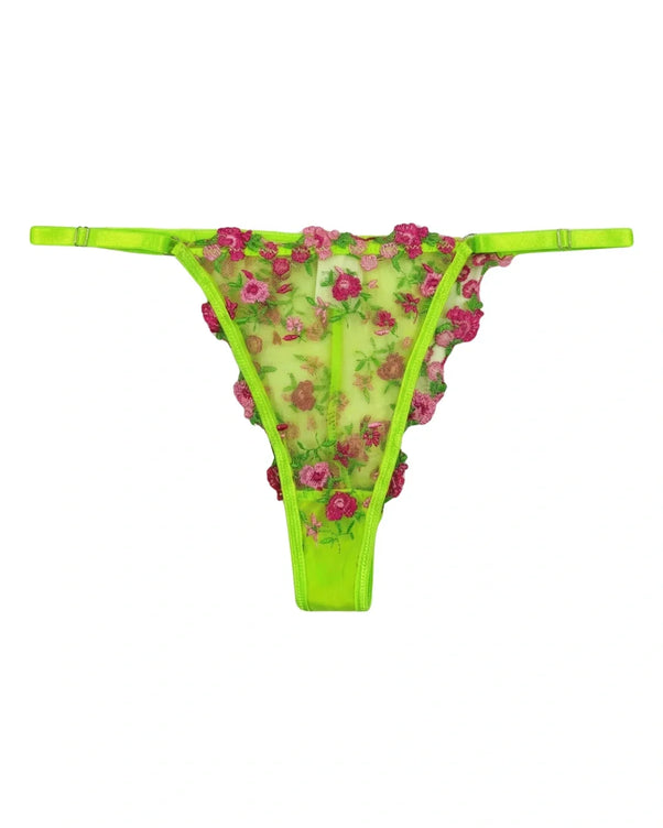 Sajiero Non Padded Bra Set - Flora Zest - Parrot Green