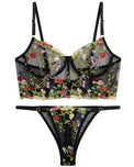 Sajiero Non Padded Bra Set - Alvyn - Black
