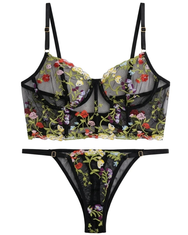 Sajiero Non Padded Bra Set - Alvyn - Black