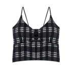 Black and white plaid tank top on a white background