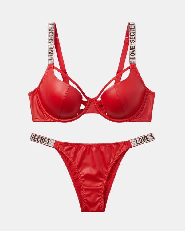 Sajiero Non Padded Underwire Bra Set - True Fit - Red