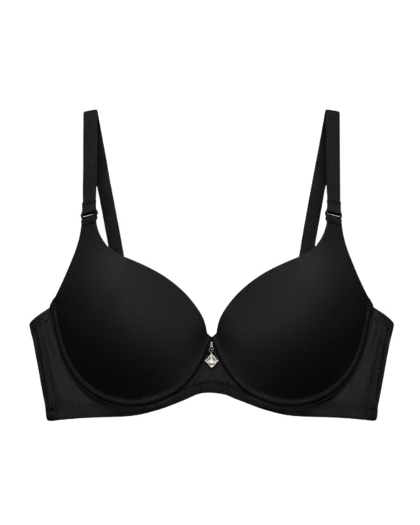 Sajiero Padded T-Shirt Bra -Smooth Lift - Black