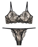 Sajiero Non Padded Bra Set - Florisse - Black
