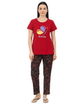 Sajiero Cotton PJ Set - Crimson Flutter