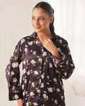 Sajiero Silk Pajama Suit with Scrunchie - Night Blush