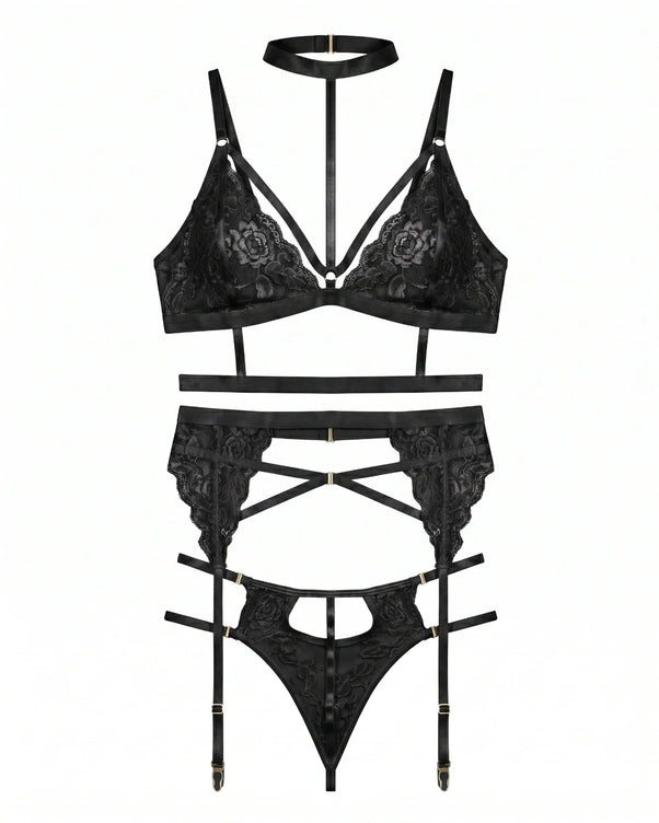Sajiero Garter Set - Xyra - Black