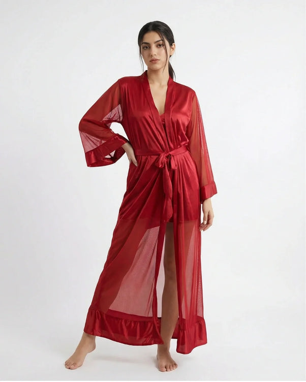 Sajiero Gown Set - Rinny Silk - Red