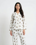 Sajiero Summer Crinkled Pajama Suit - Little Teddy