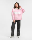 Sajiero Fleece Polo Style Sweatshirt - FUSION - Pink
