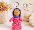 Handmade Crochet Hijabi Doll Keychain Charm gift