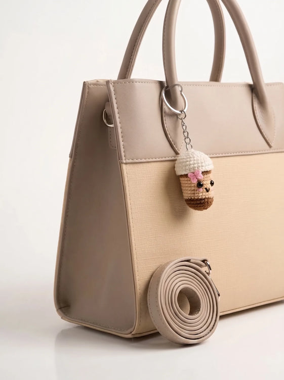 WestStyle - Saffiano Shouler Tote Bag for Women in Beige Color
