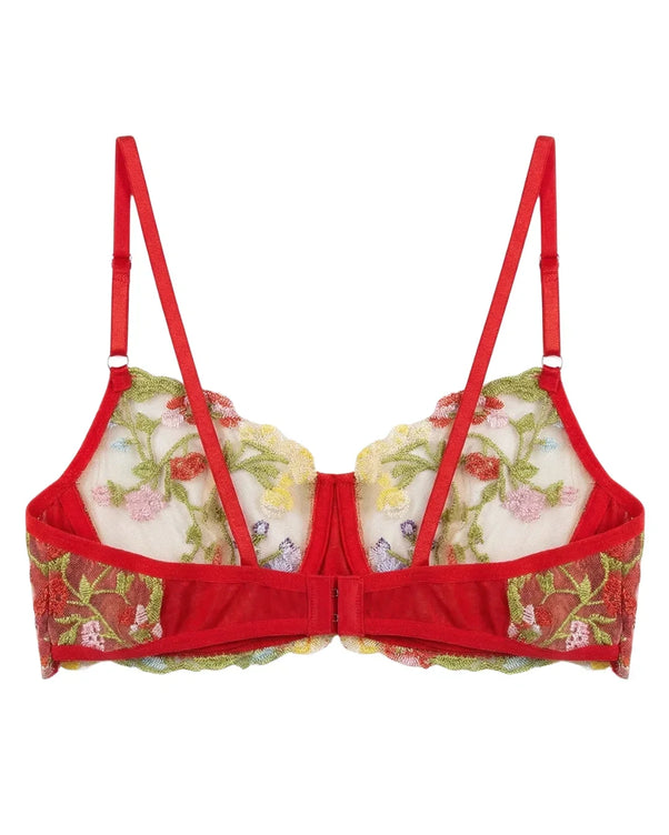 Sajiero Non Padded Bra Set - Fiora - Red
