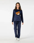 Sajiero Fleece Pajama Suit - Blue Teddy