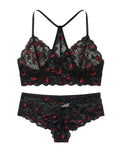 Sajiero Non Padded Bra Set - Heart Lace