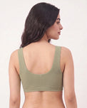 Sajiero Front-Button Bra - Zova - Olive Green