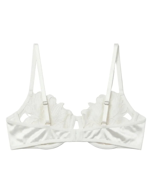 Sajiero Non Padded Bra Set - Roselle Bloom - White