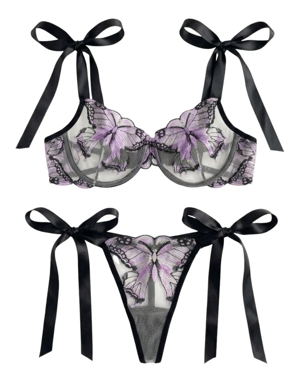 Sajiero Non Padded Bra Set - Orlisse - Purple