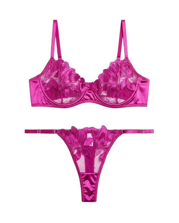 Sajiero Non Padded Bra Set - Petal Luxe - Purple