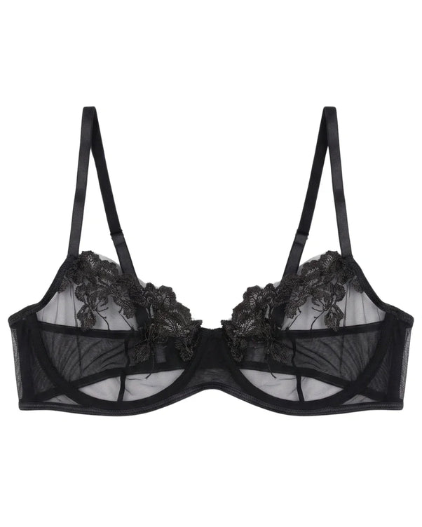 Sajiero Non Padded Bra Set - Noir Whisper - Black