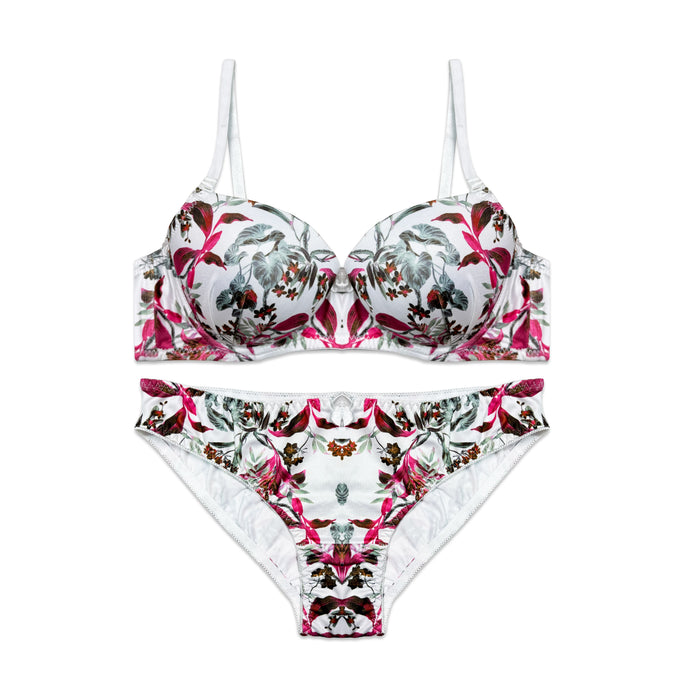 Sajiero Whisper Floral Padded Bra and Panty Set