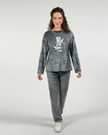 Sajiero Fleece Pajama Suit - Grey Cozy