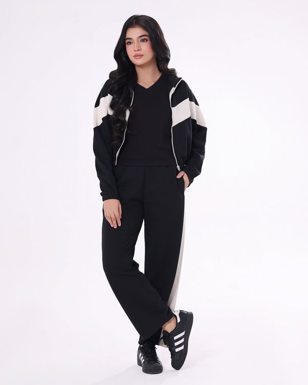 Sajiero Fleece Tracksuit -Cool Fit - Black