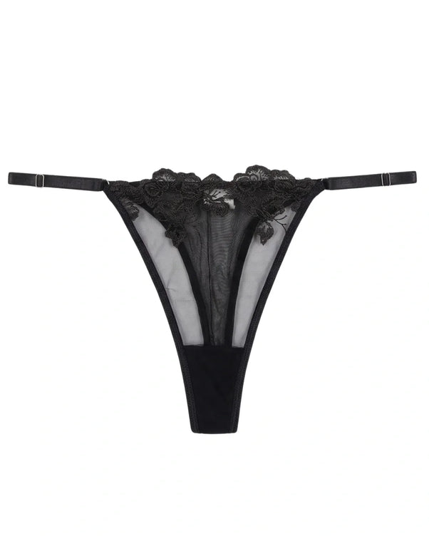 Sajiero Non Padded Bra Set - Noir Whisper - Black