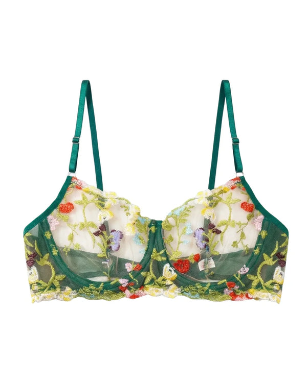 Sajiero Non Padded Bra Set - Fiora - Green