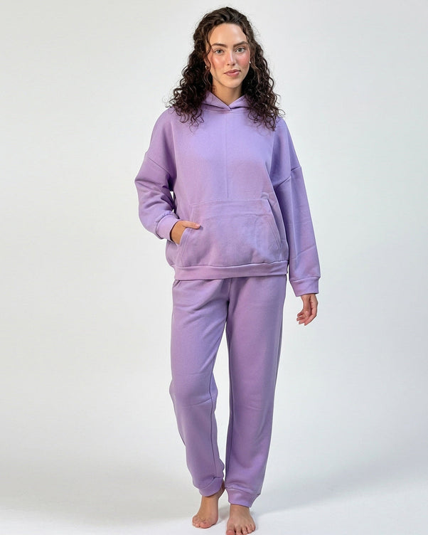 Sajiero Fleece Tracksuit -Comfy Day - Purple