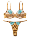 Sajiero Non Padded Bra Set - Solea - Golden