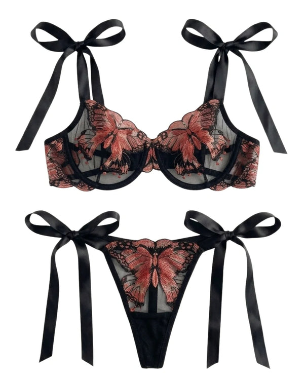 Sajiero Non Padded Bra Set - Orlisse - Pink