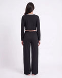 Sajiero Cotton PJ Set - Velour - Black