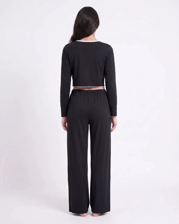 Sajiero Cotton PJ Set - Velour - Black