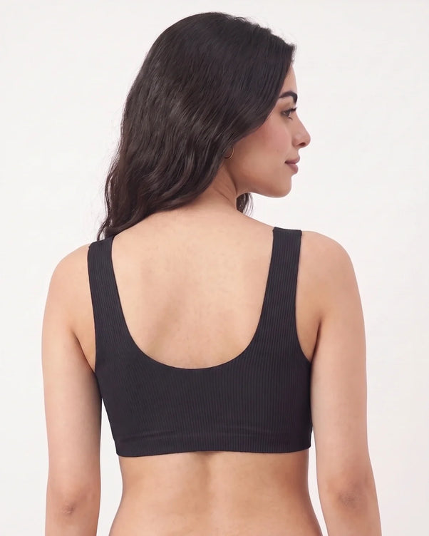 Sajiero Front-Button Bra - Zova - Black