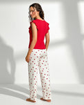 Sajiero Cotton PJ Set - Heart Ease - Red