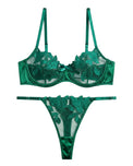 Sajiero Non Padded Bra Set - Petal Luxe - Green