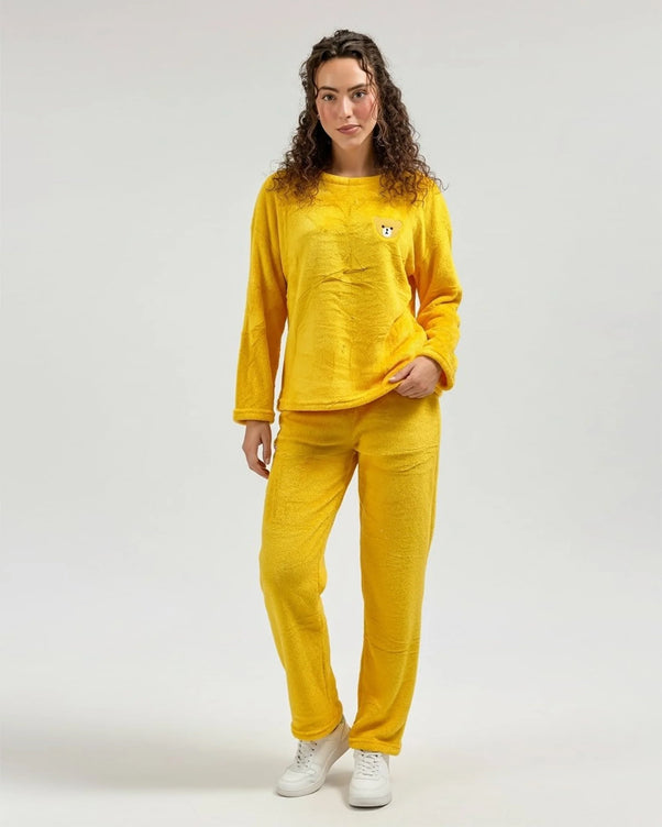 Sajiero Fleece Pajama Suit - Sunny Bear
