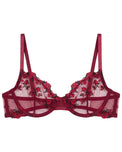 Sajiero Non Padded Bra Set - Crimson Noir - Maroon