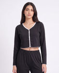 Sajiero Cotton PJ Set - Velour - Black