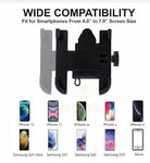 Metal Bike Mobile Holder with USB Charger | Heavy Duty Motorcycle Phone Holder | Universal Handle Bar Mount All Phones Mobile Holder Adjustable Mobile Holder Riding Mobile Holder Long Ride Mobile Holder