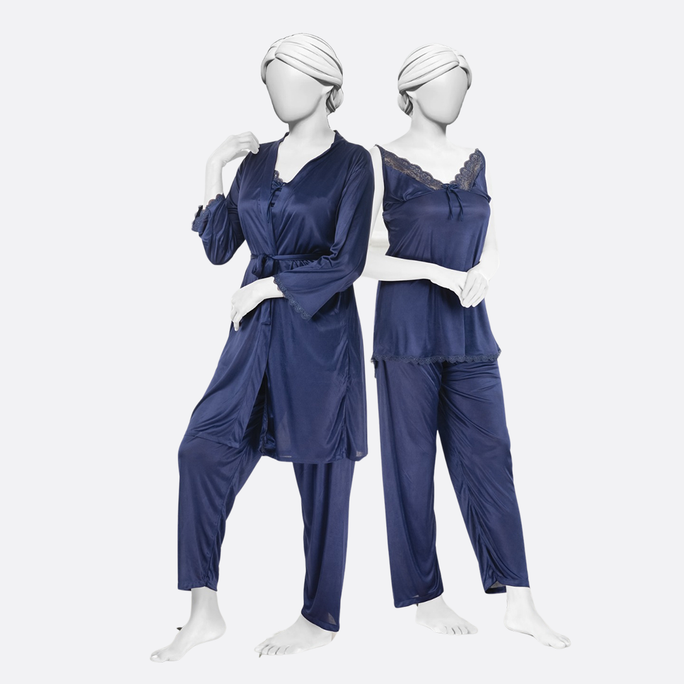 Sajiero Jersey Silk 3-Piece Gown Set