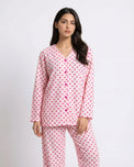 Sajiero Summer Crinkled Pajama Suit - Love Checks