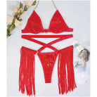 Sajiero Damon Heart Faux Leather Style Lingerie