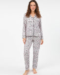 Sajiero Silk Pajama Suit - Ivory Heart