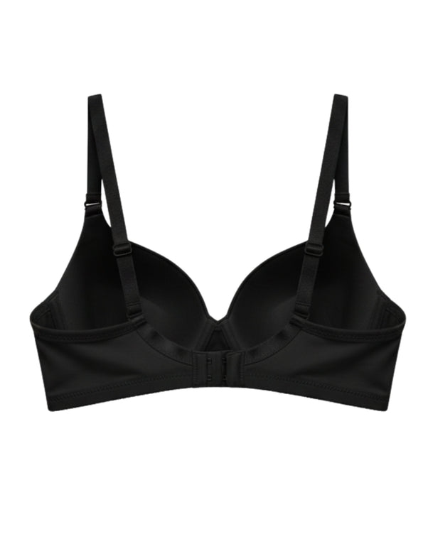 Sajiero Padded T-Shirt Bra -Smooth Lift - Black